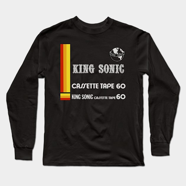 King Sonic Retro Cassette Tape Long Sleeve T-Shirt by DrumRollDesigns